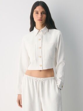 Aritzia Little Cropped Jacket - Crepette in Light Birch XS
